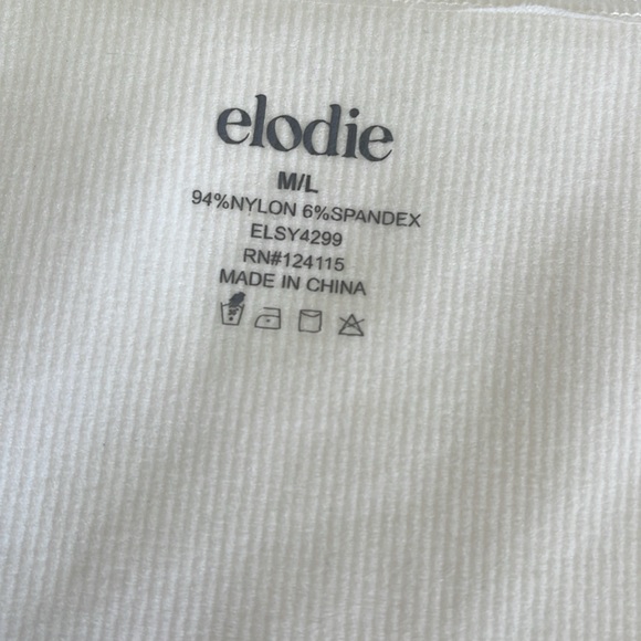 ELODIE Square Neck short sleeve Top/ white/ Essential/Finely ribbed - Picture 3 of 6